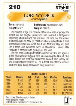 1991 Jockey Star Jockeys #210 Lori Wydick Back